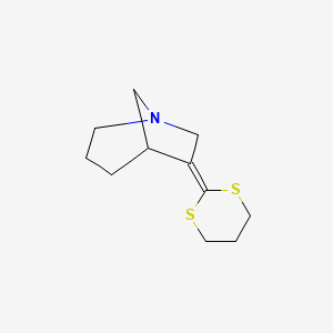 molecular formula C11H17NS2 B8375799 6-(-1,3-Dithian-2-ylidene)-1-azabicyclo[3.2.1]octane 