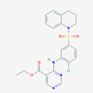 ethyl 4-[2-chloro-5-(3,4-dihydroquinolin-1(2H)-yl sulfonyl)phenylamino]pyrimidine-5-carboxylate