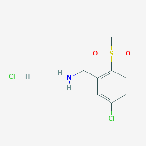 molecular formula C8H11Cl2NO2S B8375930 (5-Chloro-2-(methylsulfonyl)phenyl)methanamine hydrochloride 