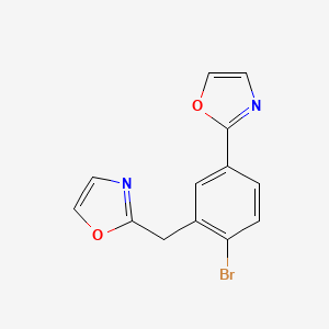 molecular formula C13H9BrN2O2 B8376470 2-[4-Bromo-3-(2-oxazolylmethyl)phenyl]oxazole 