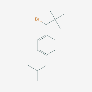 molecular formula C15H23Br B8376605 1-Bromo-2,2-dimethyl-1-(4-isobutylphenyl)propane 