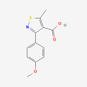 molecular formula C12H11NO3S B8376608 3-(4-Methoxyphenyl)-5-methylisothiazole-4-carboxylic acid 
