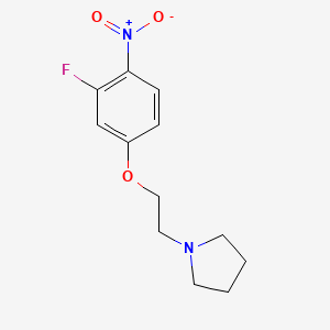molecular formula C12H15FN2O3 B8376643 1-[2-(3-Fluoro-4-nitro-phenoxy)-ethyl]-pyrrolidine 