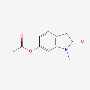 molecular formula C11H11NO3 B8376689 6-Acetoxy-1-methyl-2-oxindole 