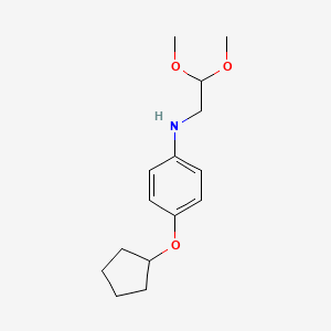 molecular formula C15H23NO3 B8376748 (4-Cyclopentyloxyphenyl)-(2,2-dimethoxyethyl)amine 