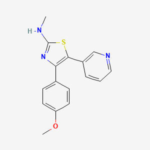 molecular formula C16H15N3OS B8376755 2-Thiazolamine, 4-(4-methoxyphenyl)-N-methyl-5-(3-pyridinyl)- CAS No. 97422-27-0