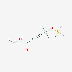 molecular formula C11H20O3Si B8376766 4-Methyl-4-trimethylsilanyloxy-pent-2-ynoic acid ethyl ester 