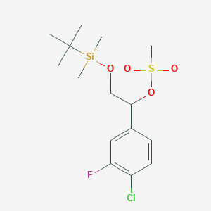 2-(Tert-butyldimethylsilyloxy)-1-(4-chloro-3-fluorophenyl)ethyl methanesulfonate