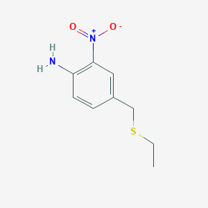 molecular formula C9H12N2O2S B8376960 Ethyl 3-nitro-4-aminobenzyl sulfide 