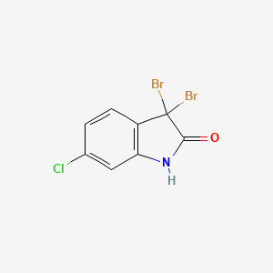 molecular formula C8H4Br2ClNO B8376971 3,3-Dibromo-6-chloro-1,3-dihydro-indol-2-one 