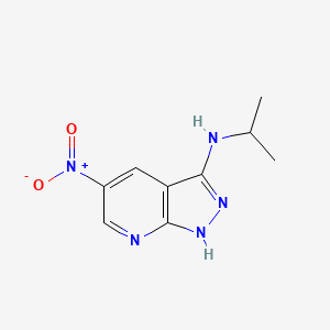 molecular formula C9H11N5O2 B8377339 N-isopropyl-5-nitro-1H-pyrazolo[3,4-b]pyridin-3-amine 