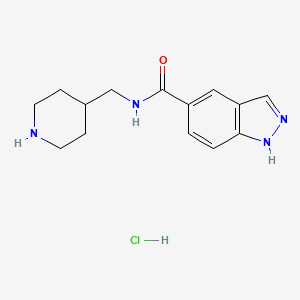 molecular formula C14H19ClN4O B8377355 n-(Piperidin-4-ylmethyl)-1h-indazole-5-carboxamide hydrochloride 