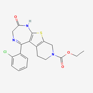 8H-Pyrido[4',3':4,5]thieno[2,3-e]-1,4-diazepine-8-carboxylicacid,5-(2-chlorophenyl)-1,2,3,6,7,9-hexahydro-2-oxo-,ethylester