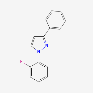 molecular formula C15H11FN2 B8377635 1-(2-Fluorophenyl)-3-phenyl-1-H-pyrazole 
