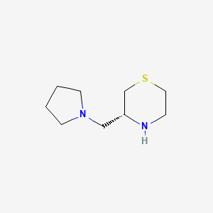 molecular formula C9H18N2S B8377673 (R)-3-(1-pyrrolidinylmethyl)thiomorpholine 