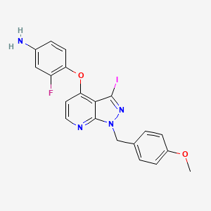4-(1-(4-methoxybenzyl)-3-iodo-1H-pyrazolo[3,4-b]pyridin-4-yloxy)-3-fluorobenzenamine
