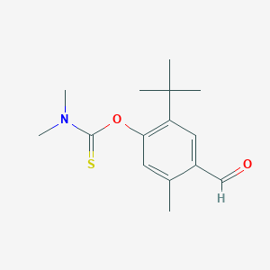 molecular formula C15H21NO2S B8377740 O-(2-Tert-butyl-4-formyl-5-methylphenyl) dimethylthiocarbamate 