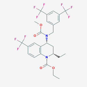 cis-4-[(3,5-Bis-trifluoromethyl-benzyl)-methoxycarbonyl-amino]-2-ethyl-6-trifluoromethyl-3,4-dihydro-2H-quinoline-1-carboxylic Acid Ethyl Ester