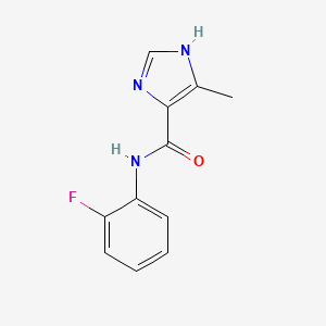 molecular formula C11H10FN3O B8378241 N-(2-Fluorophenyl)-5-methyl-1H-imidazole-4-carboxamide 