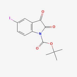 molecular formula C13H12INO4 B8378249 tert-Butyl 5-iodo-2,3-dioxo-2,3-dihydroindole-1-carboxylate 