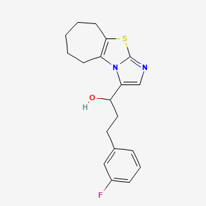molecular formula C19H21FN2OS B8378403 alpha-[2-(3-fluorophenyl) ethyl]-6,7,8,9-tetrahydro-5H-cyclohept[d]imidazo[2,1-b]thiazol-3-methanol 