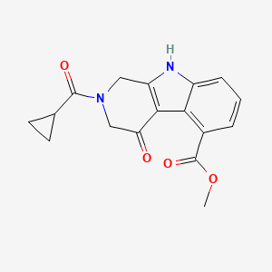 molecular formula C17H16N2O4 B8378808 methyl 2-(cyclopropanecarbonyl)-4-oxo-2,3,4,9-tetrahydro-1H-pyrido[3,4-b]indole-5-carboxylate 