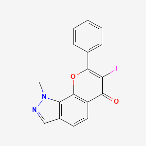 7-Iodo-1-methyl-8-phenyl-1H-9-oxa-1,2-diaza-cyclopenta[a]naphthalen-6-one