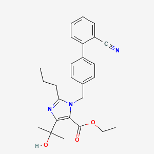 molecular formula C26H29N3O3 B8378910 Ethyl 1-((2'-cyano-[1,1'-biphenyl]-4-yl)methyl)-4-(2-hydroxypropan-2-yl)-2-propyl-1H-imidazole-5-carboxylate CAS No. 144690-96-0
