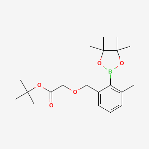 molecular formula C20H31BO5 B8379499 tert-Butyl2-((3-methyl-2-(4,4,5,5-tetramethyl-1,3,2-dioxaborolan-2-yl)benzyl)oxy)acetate 