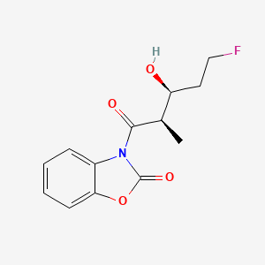 molecular formula C13H14FNO4 B8379854 N-[(2R*,3S*)-5-fluoro-3-hydroxy-2-methylpentanoyl]-2-benzoxazolone 