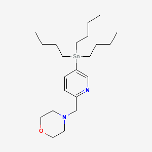 molecular formula C22H40N2OSn B8379983 Morpholine, 4-[[5-(tributylstannyl)-2-pyridinyl]methyl]- 