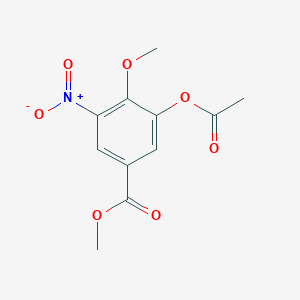 molecular formula C11H11NO7 B8380129 Methyl 3-(acetyloxy)-4-(methyloxy)-5-nitrobenzoate 