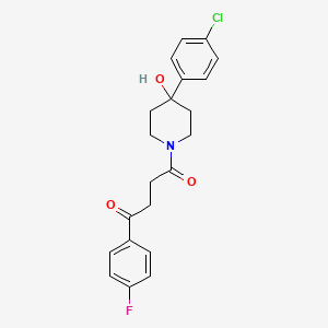 molecular formula C21H21ClFNO3 B8380160 4-(p-Chlorophenyl)-1-[3-(p-fluorobenzoyl)propionyl]piperidin-4-ol 