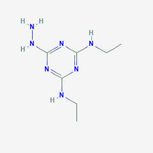 molecular formula C7H15N7 B083803 2-N,4-N-diethyl-6-hydrazinyl-1,3,5-triazine-2,4-diamine CAS No. 10421-98-4