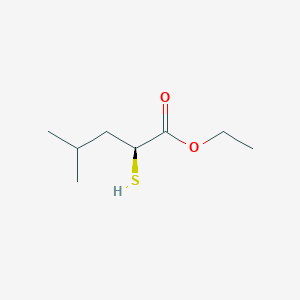 molecular formula C8H16O2S B8380381 Ethyl (S)-2-Mercapto-4-methylpentanoate 