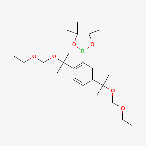 molecular formula C24H41BO6 B8380500 2-(2,5-Bis(2-(ethoxymethoxy)propan-2-yl)phenyl)-4,4,5,5-tetramethyl-1,3,2-dioxaborolane 