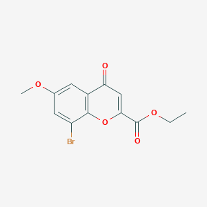 molecular formula C13H11BrO5 B8380571 ethyl 8-bromo-6-methoxy-4-oxo-4H-chromene-2-carboxylate 