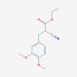 molecular formula C14H17NO4 B8380705 Ethyl 2-cyano-3-(3,4-dimethoxyphenyl)propanoate 