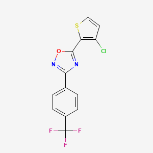 molecular formula C13H6ClF3N2OS B8380855 5-(3-Chloro-thiophen-2-yl)-3-(4-trifluoromethyl-phenyl)-[1,2,4]oxadiazole 