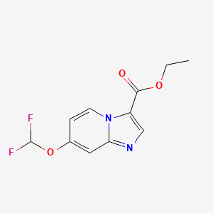 molecular formula C11H10F2N2O3 B8380895 Ethyl 7-(difluoromethoxy)imidazo[1,2-a]pyridine-3-carboxylate 