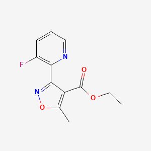 molecular formula C12H11FN2O3 B8380912 Ethyl 3-(3-Fluoro-2-pyridyl)-5-methylisoxazole-4-carboxylate 
