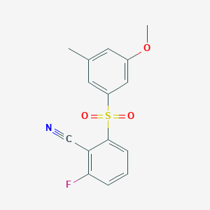 6-Fluoro-2-[(3-methoxy-5-methylphenyl)sulfonyl]benzenecarbonitrile
