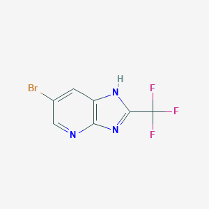 molecular formula C7H3BrF3N3 B083813 6-Bromo-2-trifluoromethyl-3H-imidazo[4,5-b]pyridine CAS No. 13577-72-5