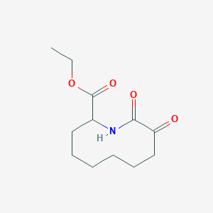 molecular formula C12H19NO4 B8381300 Ethyl 2,3-di-oxo-1-azacyclodecane-10-carboxylate 