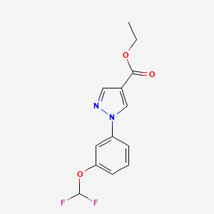 molecular formula C13H12F2N2O3 B8381533 Ethyl 1-[3-(difluoromethoxy)phenyl]-1H-pyrazole-4-carboxylate 