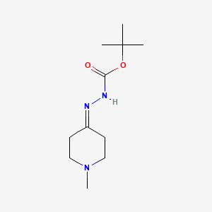 molecular formula C11H21N3O2 B8381818 Tert-butyl 2-(1-methylpiperidin-4-ylidene)hydrazinecarboxylate 