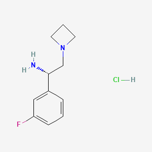molecular formula C11H16ClFN2 B8381858 (S)-2-azetidin-1-yl-1-(3-fluoro-phenyl)-ethylamine hydrochloride 