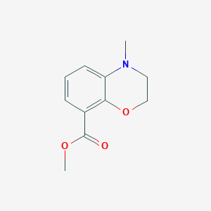 molecular formula C11H13NO3 B8381886 4-methyl-3,4-dihydro-2H-benzo[1,4]oxazine-8-carboxylic acid methyl ester 