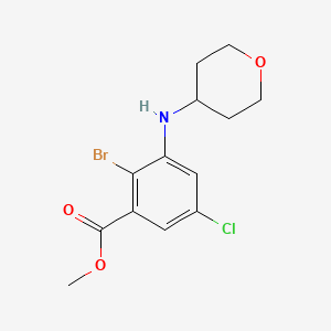 methyl 2-bromo-5-chloro-3-((tetrahydro-2H-pyran-4-yl)amino)benzoate