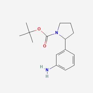 molecular formula C15H22N2O2 B8381943 2-(3-Amino-phenyl)-pyrrolidine-1-carboxylic acid tert-butyl ester 